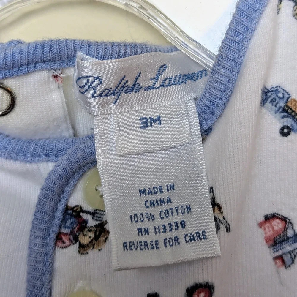 Ralph Lauren Polo Bear Farmer‎ Baby 1 PC Romper Shorts 3 Months